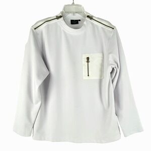 Trussardi Sport Luxury Long Sleeve Shirt Men's L White Designer Casual Cotton